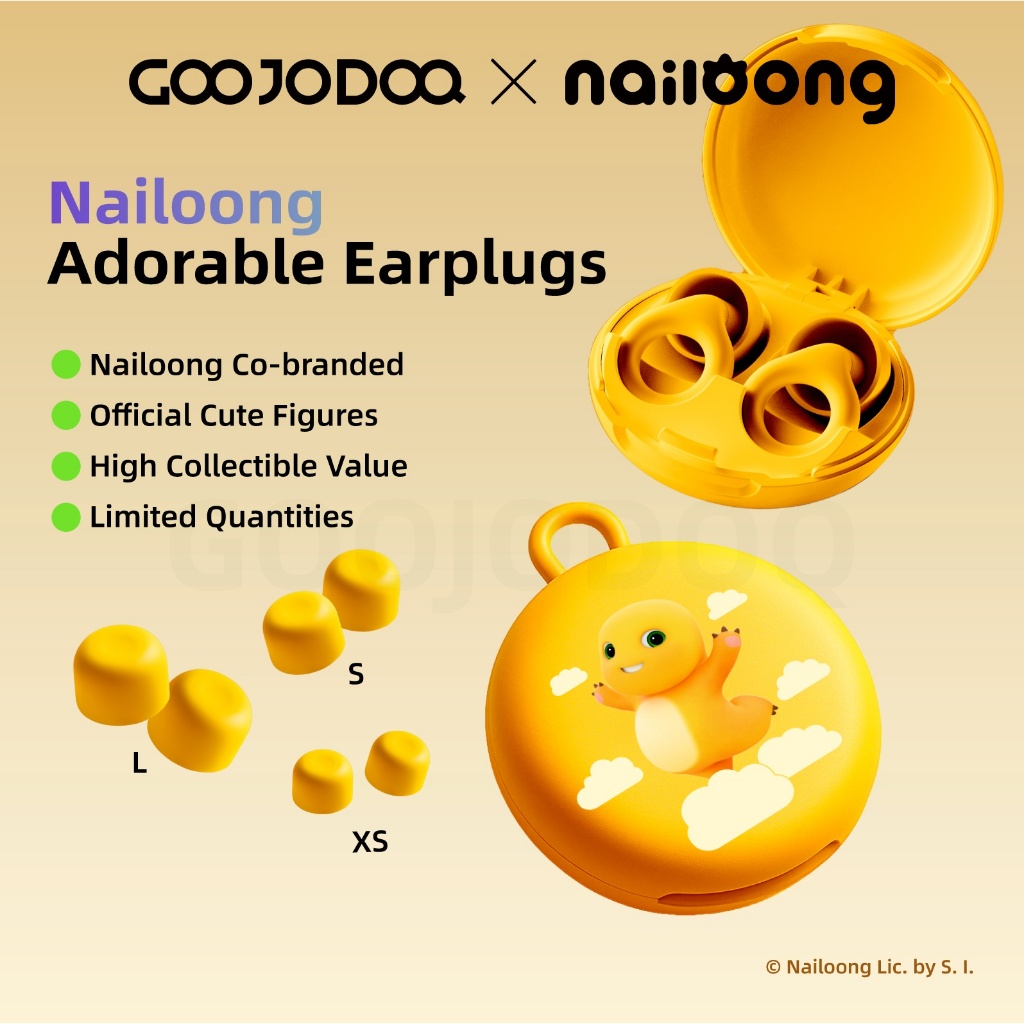 GOOJODOQ J234 x Nailoong 24dB ที่อุดหูตัดเสียงรบกวนซิลิโคนนุ่มพิเศษ 4 ขนาดเหมาะสําหรับการนอนหลับและก