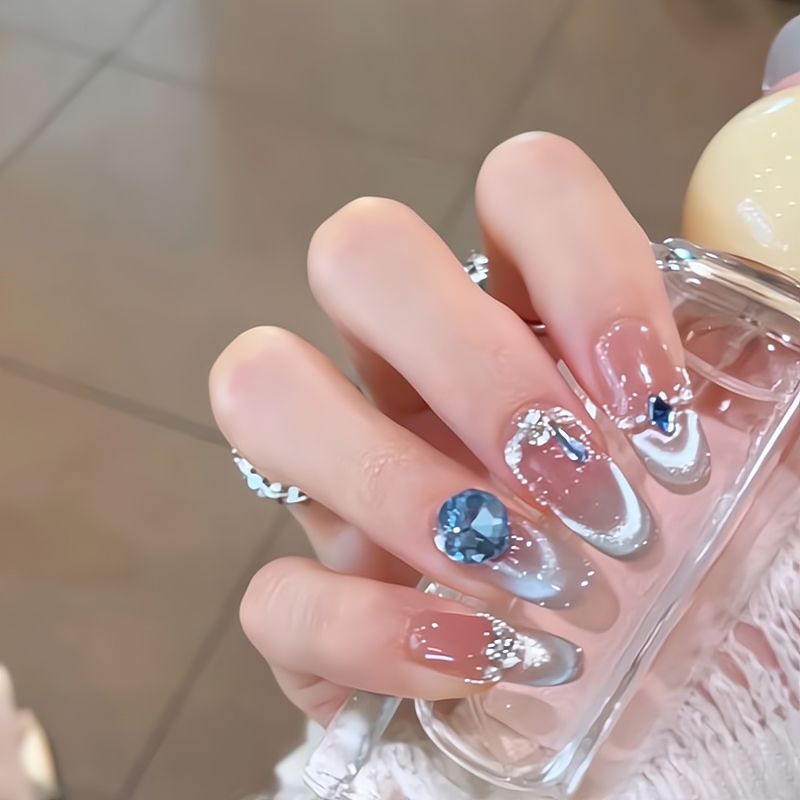 C0142-C0143 เล็บปลอมสําเร็จรูป เจลแท้ ทำด้วยมือ 10 ชิ้น/กล่อง หวานๆ ประณีต สง่างาม สวมง่าย ใช้ซ้ำได้