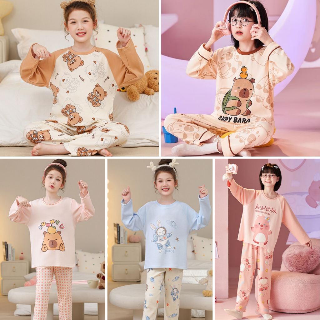 Eid Mubarak ชุดเด็กแขนยาวรอบคอชุดนอน Casual Girls ชุดนอนสําหรับ 11 - 12 ปี