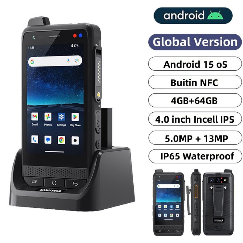 ใหม่ Global Edition UNIWA F400 4G Zello Walkie Talkie สมาร์ทโฟน 4 "Android15 5.0MP 13MP 4GB + 64GB 4