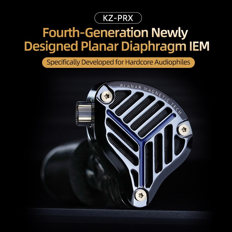 KZ PRX รุ่นที่สี่ Planar ไดอะแฟรมหูฟัง HiFi Music หูฟังกีฬาชุดหูฟัง High-Purity Silver-Plated Cabl