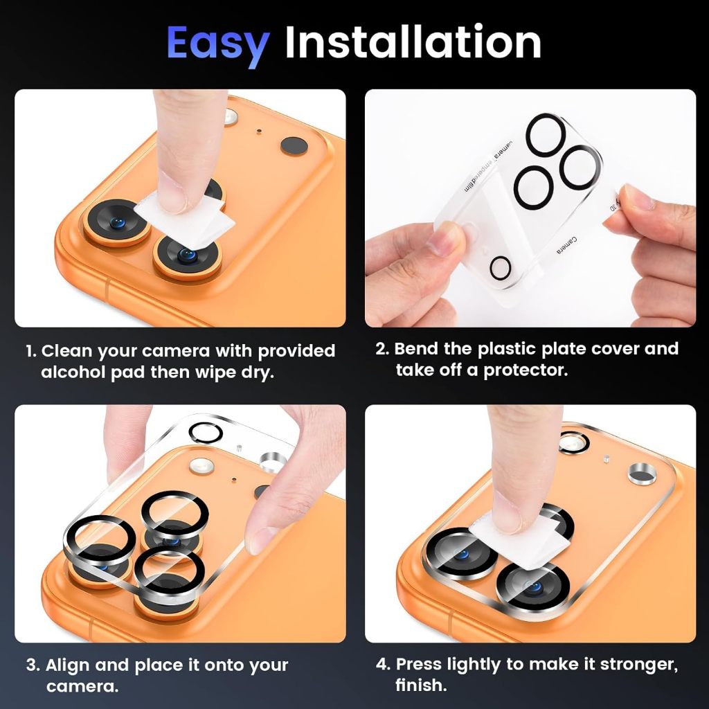 [3 in 1] WSKEN ฟิล์มด้านหลัง ฟิล์มป้องกัน ชุด สำหรับ iPhone 17ProMax/17Pro เมมเบรนขอบ กล้องหลัง ฐาน ไอโฟน 17 กันรอย ฟิล์มไฮโดรเจล โปร่งใส ปกป้อง - รูปที่ 4