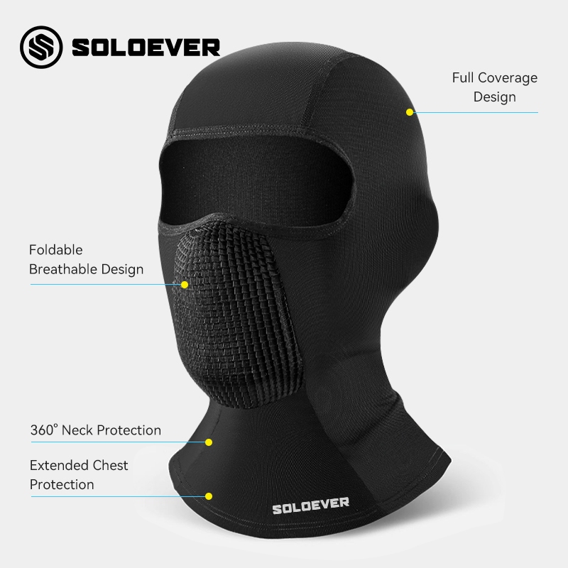 【TH Delivery】SOLOEVER หน้ากากปั่นจักรยานผ้าไหมน้ําแข็งสําหรับผู้ชายและผู้หญิงป้องกันรังสียูวีกีฬากลา