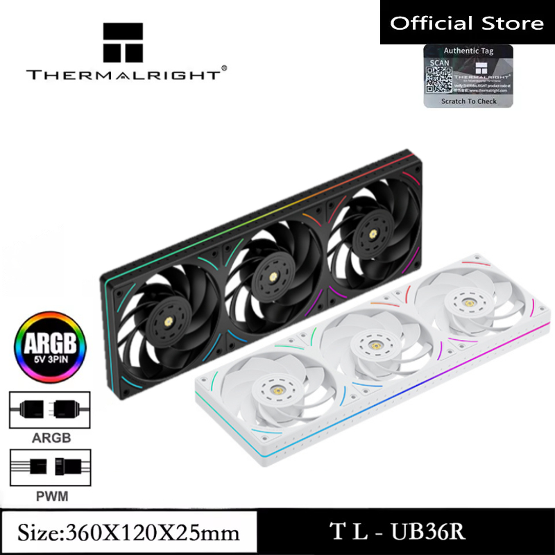 Thermalright TL-UB36R ARGB 360 มม.CPUพัดลมย้อนกลับพัดลมCPU ARGB 2150RPMชิ้นเดียวเกรดประสิทธิภาพความดันอากาศพัดลมย้อนกลับAirflow 4pin PWMพัดลมPC