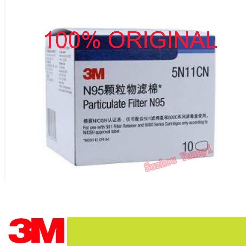 3M 5N11 N95 NIOSH ผ้าฝ้ายกรอง Particulate Respirator หน้ากากแก๊สสี 6100 6200 6800 5N11CN