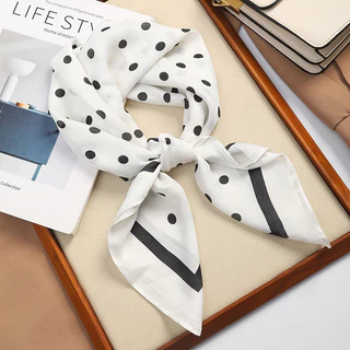 [พร้อมส่งจากไทย] Polkadot style ผ้าโพกผมลายจุดผ้าผูก ขนาด ผ้าลายจุด ผ้าโพกผม 70cm