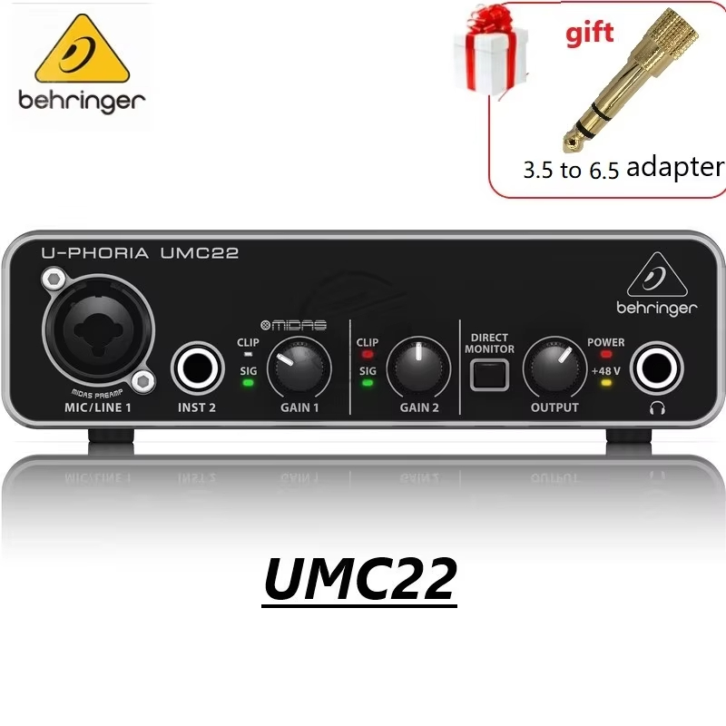 BEHRINGER UMC202HD UMC204HD Audiophile 2x2, 24-Bit/192 kHz อินเทอร์เฟซเสียง USB พร้อมไมโครโฟน Midas 