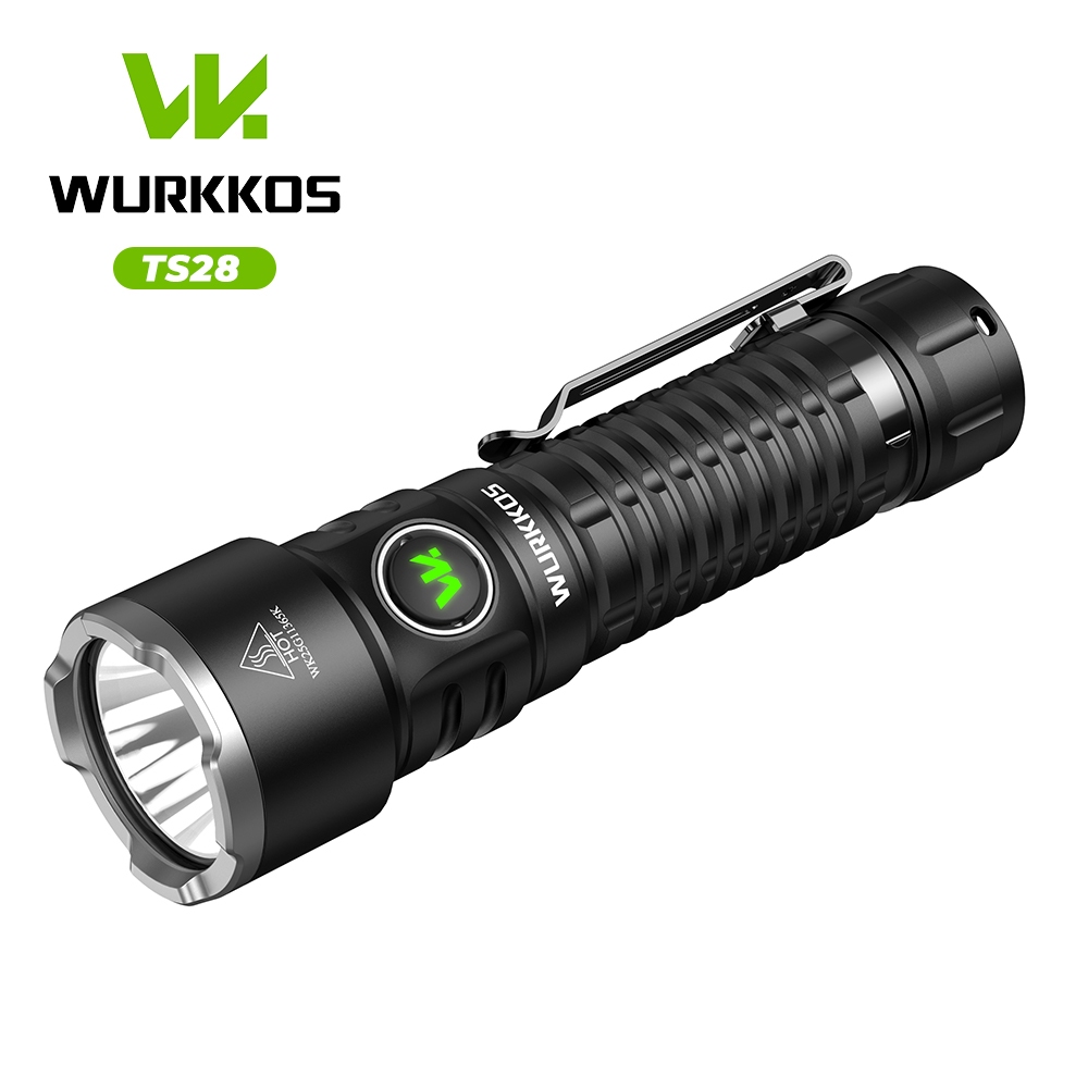 Wurkkos TS28 ไฟฉาย LED ทนน้ำ แสงสว่างสูง 3200 lumens, แบตเตอรี่ 5000mAh, มีโหมดการทำงาน 2 แบบ