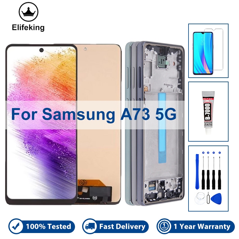 6.7 "LCD สําหรับ Samsung Galaxy A73 5G A736 A736B SM-A736B/DS จอแสดงผลแผงสัมผัส Digitizer Assembly จ