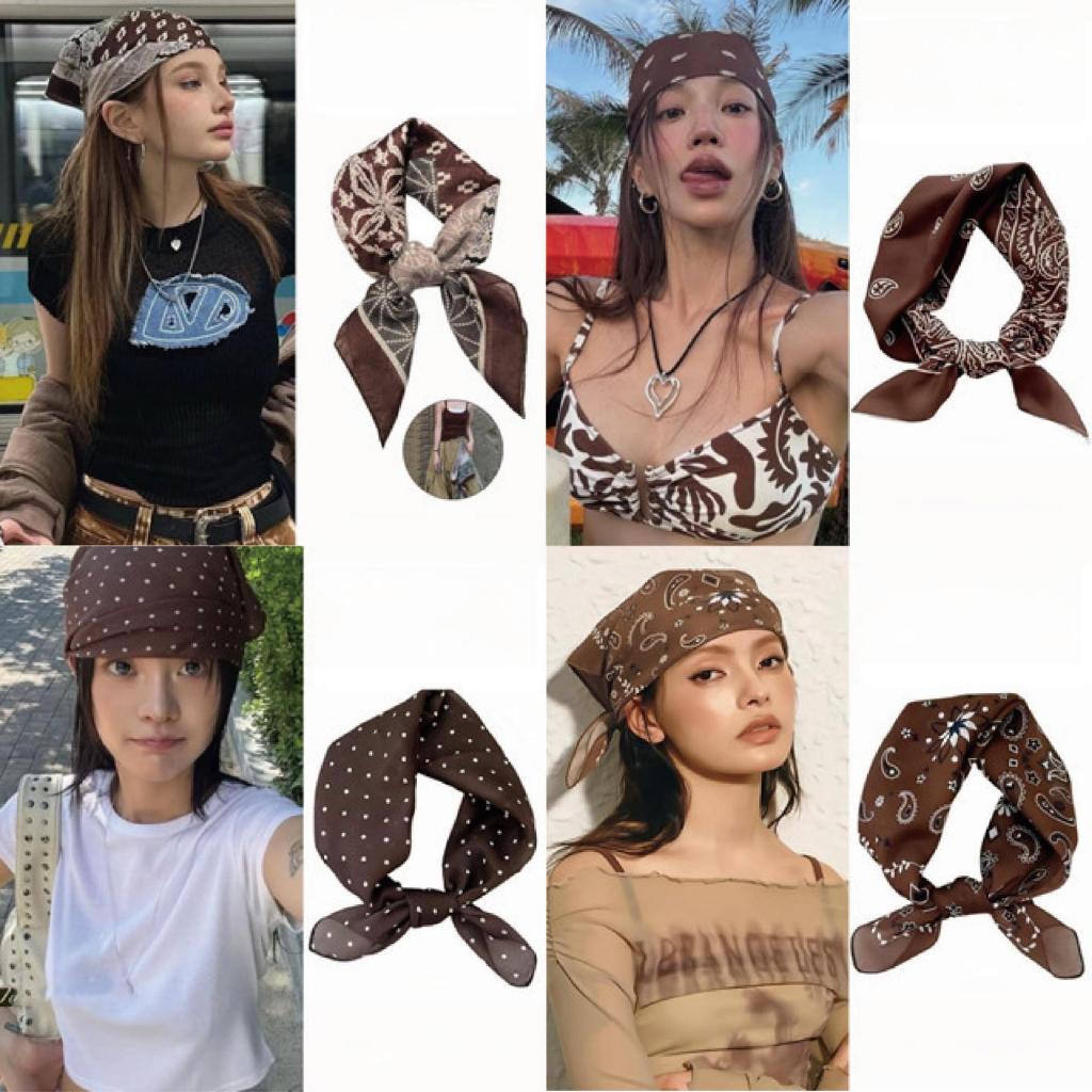 ฤดูใบไม้ร่วงฤดูหนาวย้อนยุคผ้าโพกหัวสีน้ําตาล2026ผ้าโพกหัวสุภาพสตรีสไตล์ใหม่