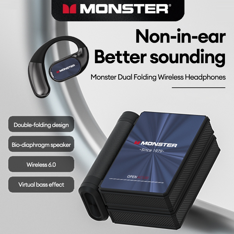 Monster AC530 หูฟังไร้สายบลูทูธคุณภาพเสียงไฮไฟ HD Call Noise Cancelling สเตอริโอ IPX5 กันน้ํา