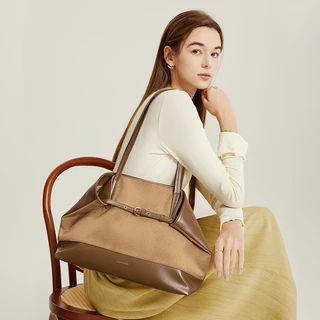 BOSTANTEN Allin Bag กระเป๋าถือผู้หญิง Suede PU กระเป๋า Tote ผู้หญิงขนาดใหญ่ ใส่โน้ตบุ๊กได้ กระเป๋าทำงาน สะพายไหล่ สไตล์เกาหลี เรียบหรู