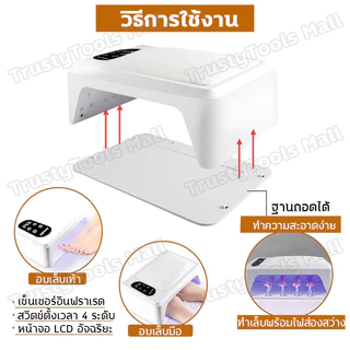 เครื่องอบเล็บเจล 10s แห้งเร็ว ปรับ 4 ระดับ ฆ่าเชื้อด้วยแสงบลูไลท์ ฐานถอดได้ ใช้งานง่าย