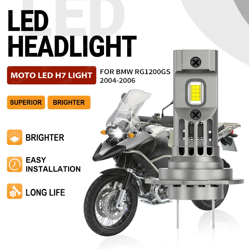 1pcs สําหรับ BMW RG1200GS 2004 2005 2006 ไฟหน้ารถจักรยานยนต์ LED H7 Hi/Low Canbus หลอดไฟ Moto Canbus