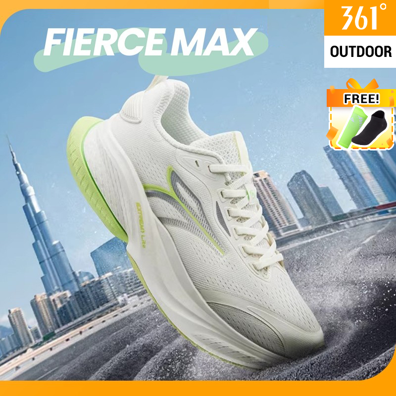 รองเท้าวิ่ง 361° Fierce MAX สำหรับผู้ชาย ดีไซน์กว้าง ส้นหลังซึมซับแรงกระแทก สวมใส่ง่ายและเบาสบาย 672