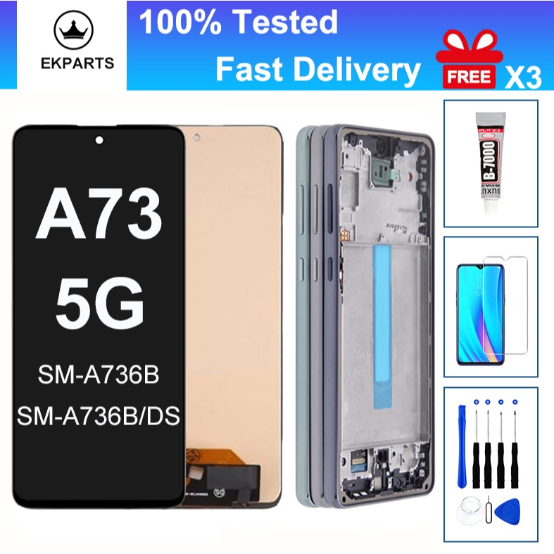 คุณภาพดี LCD สําหรับ Samsung Galaxy A73 5G A736 A736B SM-A736B/DS จอแสดงผล Touch Screen Digitizer As