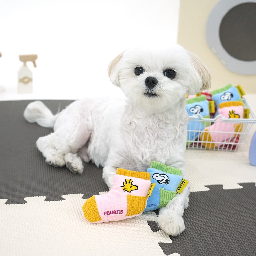 เกาหลี เกาหลี parisdog ของเล่นสัตว์เลี้ยงสุนัข snoopy ถุงเท้าเสียงทิเบตอาหารของเล่น