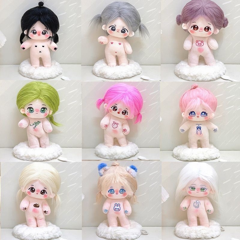 20ซม.น่ารักตุ๊กตาผ้าฝ้ายตาโตไม่มีแอตทริบิวต์ตุ๊กตาไอดอลยัดไส้ซุปเปอร์สตาร์รูปตุ๊กตาสามารถเปลี่ยนเสื้อผ้าของขวัญสําหรับเด็กผู้หญิงเด็ก