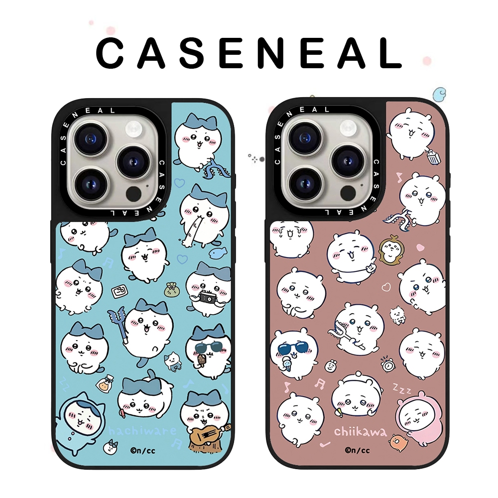 CASENEAL น่ารัก Jiji Kawa คุณภาพสูงกระจกเคสโทรศัพท์เหมาะสําหรับ iPhone 17ProMax 17pro 17 air 16promax 16 15promax 15 14promax 13 13promax แฟชั่น Anti Drop Hard Case