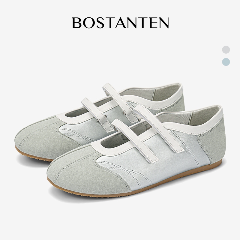 【สินค้าพร้อมส่งจากไทย】BOSTANTEN Ballet Training รองเท้ามารีย์ผู้หญิง หัว T สายคู่ปรับได้ นุ่มสบาย พื้นนุ่ม กันลื่น ระบายอากาศ ใช้งานประจำวัน