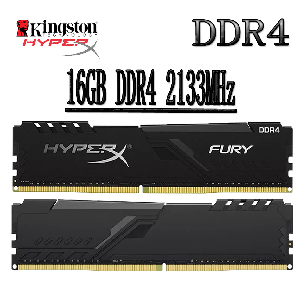 Kingston HyperX Fury DDR4 RAM 16GB DDR4 2133MHz HX421C14FB3/16 หน่วยความจําเดสก์ท็อปคอมพิวเตอร์พีซี 