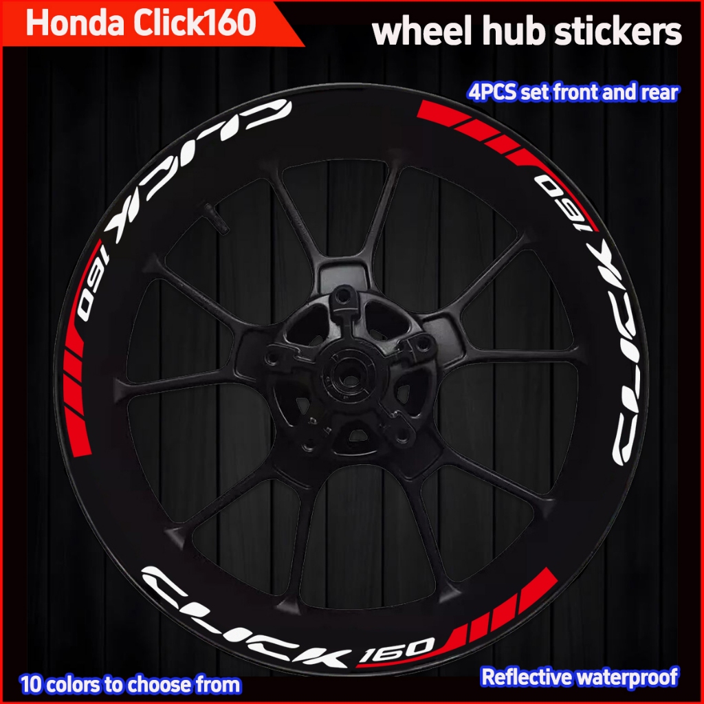 ใหม่สําหรับ Honda Click160 CLICK 160 Mags สติกเกอร์อุปกรณ์เสริมรถจักรยานยนต์ล้อ Hub สติกเกอร์ขอบ Dec