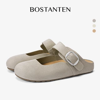 BOSTANTEN รองเท้าแตะบอร์เคนผู้หญิง พื้นนุ่มพุดดิ้ง ใส่สบาย ระบายอากาศ หัวปิด กันลื่น ทนทาน สไตล์มินิมอล Boston