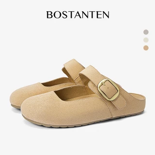 BOSTANTEN รองเท้าแตะบอร์เคนผู้หญิง พื้นนุ่มพุดดิ้ง ใส่สบาย ระบายอากาศ หัวปิด กันลื่น ทนทาน สไตล์มินิมอล Boston