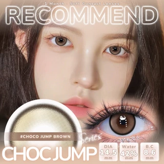 คอนแทคเลนส์สีดํา [ปกติ(0.00)] UYAAI Choco Jump series คอนแทคเลนส์สี Midnight Brown 14.2mm คอนแทคเลนส์รายเดือน