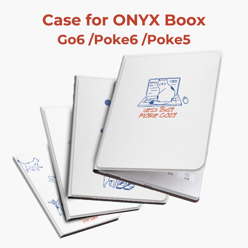 เคส Twosheep สำหรับ Boox Go6/Poke6/Poke5 ลายเส้นแมว 6นิ้ว แม่เหล็กไม่มีก้น เปิดปิดอัตโนมัติ