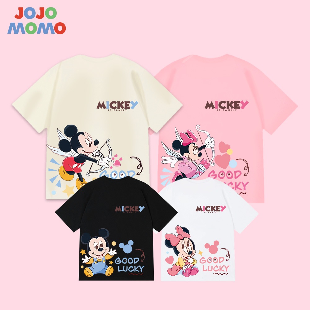 เสื้อยืดครอบครัว ลายมิกกี้และมินนี่ ผ้าฝ้ายแท้100% นุ่มสบาย ระบายอากาศดี น่ารักมาก พร้อมส่ง24ชม