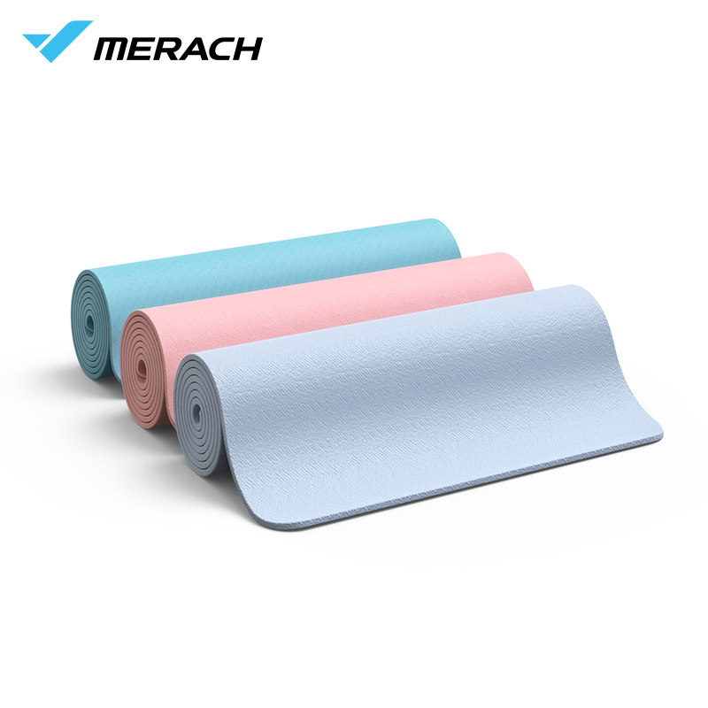MERACH เสื่อโยคะ แผ่นรองโยคะ ทำจากยางธรรมชาติ TPE Yoga mat หนา 6 มิล กันลื่น กันน้ำ เสื่อออกกำลังกาย ขนาด 180 cm x 60 cm