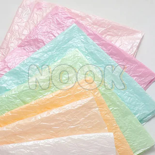 กระดาษห่อช่อดอกไม้ สีไข่มุก สามารถทำให้ยับได้สวยงาม ขนาด 50*70ซม 20แผ่น/แพ็ค กระดาษห่อของขวัญ กันน้ำ