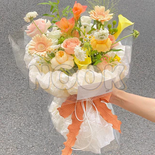 กระดาษห่อช่อดอกไม้ สีไข่มุก สามารถทำให้ยับได้สวยงาม ขนาด 50*70ซม 20แผ่น/แพ็ค กระดาษห่อของขวัญ กันน้ำ