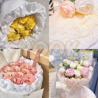 กระดาษห่อช่อดอกไม้ สีไข่มุก สามารถทำให้ยับได้สวยงาม ขนาด 50*70ซม 20แผ่น/แพ็ค กระดาษห่อของขวัญ กันน้ำ