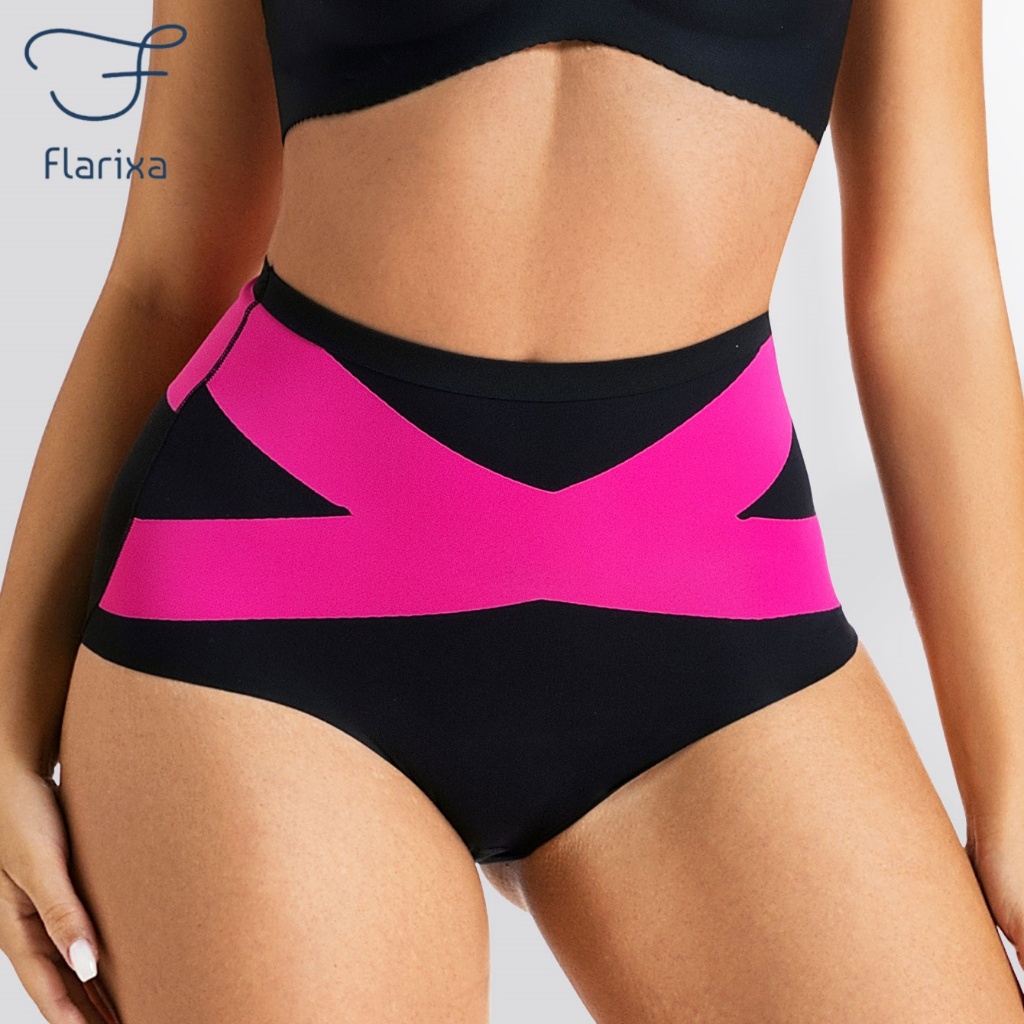 Flarixa S-5XL กางเกงขาสั้นเอวสูง ไม่มีรอยต่อ ควบคุมท้องและยกก้น สำหรับผู้หญิง