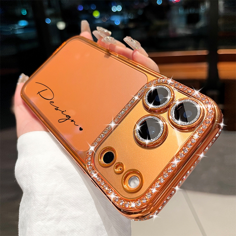 ใหม่ DIY ที่กําหนดเองชื่อ rhinestone เคสโทรศัพท์สําหรับเคสไอโฟน17 pro max 17pro 17air 17