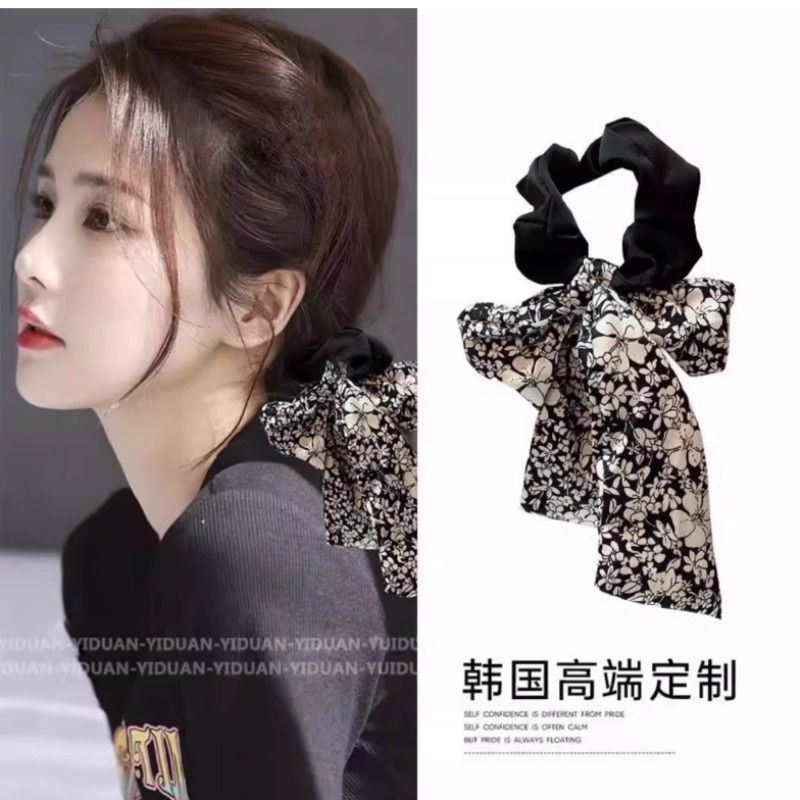 เครื่องประดับผมโบว์สำหรับผมหางม้า ออกแบบทันสมัย มีความหรูหราพร้อมยางรัดผมขนาดใหญ่