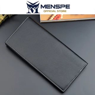 MENSPE กระเป๋าสตางค์ใบยาวสำหรับผู้ชาย หนัง PU นุ่ม บางเฉียบ กระเป๋าใส่เหรียญสำหรับเดินทาง ใส่บัตรประจำตัว และใส่บัตรเครดิต