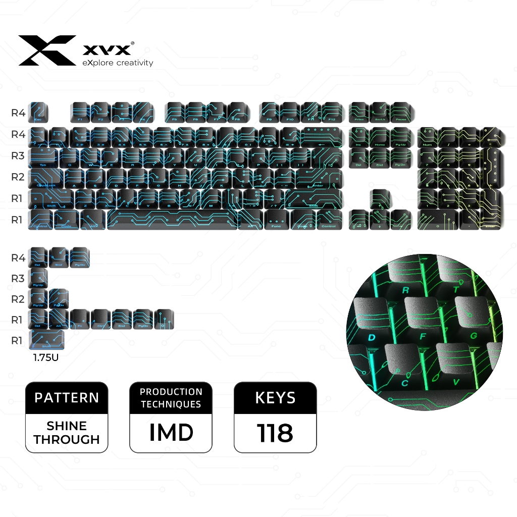 XVX M75pro IMD-OEM-Elektronikong Paningin ชุดปุ่มกดสําหรับปุ่มกดคีย์บอร์ดแบบกลไกสําหรับการออกแบบคีย์