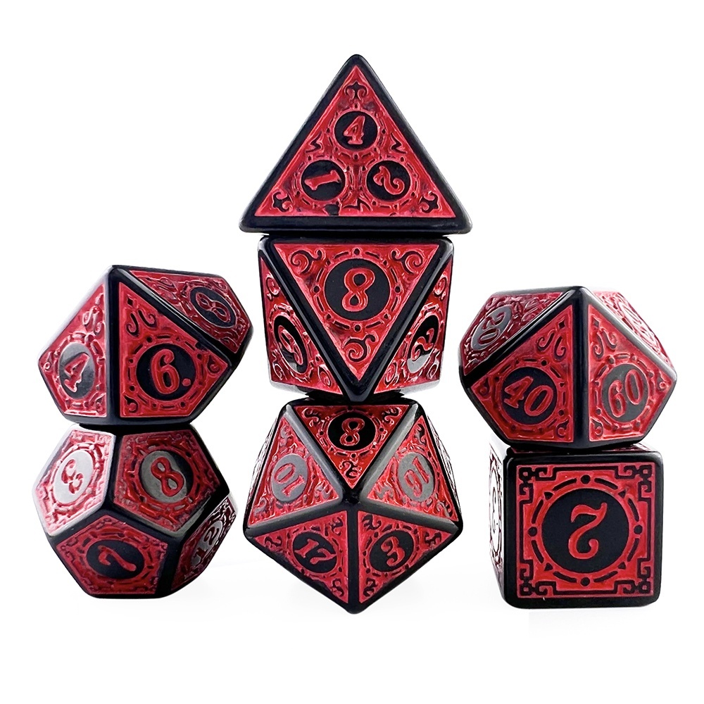 DND Polyhedral ลูกเต๋าชุด Textures รูปแบบ 7 ชิ้น D4 D6 D8 D10 D12 D20 สําหรับ RPG เกมกระดานอุปกรณ์เสริม & *&*