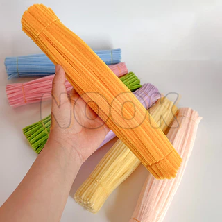 (100pcs) ลวดกำมะหยี่ DIY 30 cm ความหนา 6มม./8มม หนาแน่นเป็นพิเศษ. สร้างสรรค์งานประดิษฐ์ต่างๆ สำหรับงานฝีมือ จัดส่งจากกรุงเทพฯ