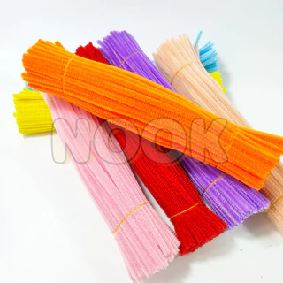 (100pcs) ลวดกำมะหยี่ DIY 30 cm ความหนา 6มม./8มม หนาแน่นเป็นพิเศษ. สร้างสรรค์งานประดิษฐ์ต่างๆ สำหรับงานฝีมือ จัดส่งจากกรุงเทพฯ