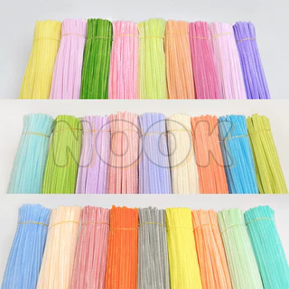 (100pcs) ลวดกำมะหยี่ DIY 30 cm ความหนา 6มม./8มม หนาแน่นเป็นพิเศษ. สร้างสรรค์งานประดิษฐ์ต่างๆ สำหรับงานฝีมือ จัดส่งจากกรุงเทพฯ
