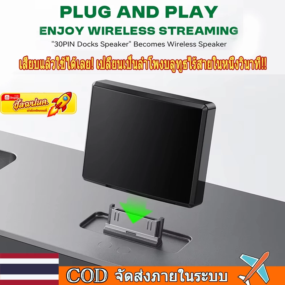 🚀ท้องถิ่น🚀30pin บลูทูธ 5.4 เครื่องรับสัญญาณเสียง HIFI Lossless เพลงความเข้ากันได้สูงอะแดปเตอร์ไร้สาย A2DP สําหรับ 30 พิน Docks ลําโพงอะนาล็อก