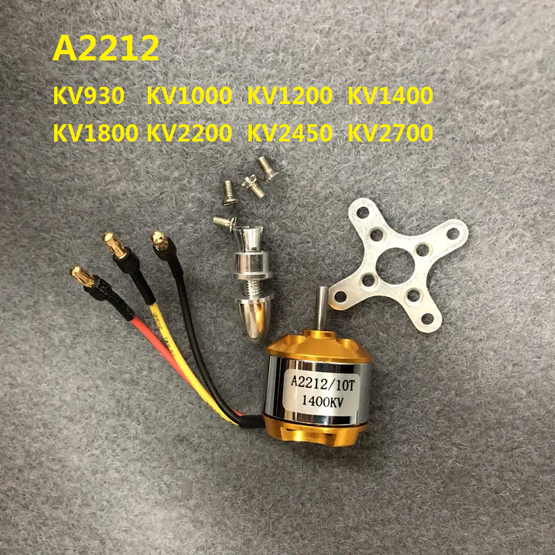 1pcs A2212 มอเตอร์ไร้แปรง 930/1000/1400/2200/2450/2700KV สําหรับ RC เครื่องบินเครื่องบิน Multi-copter Brushless Outrunner มอเตอร์