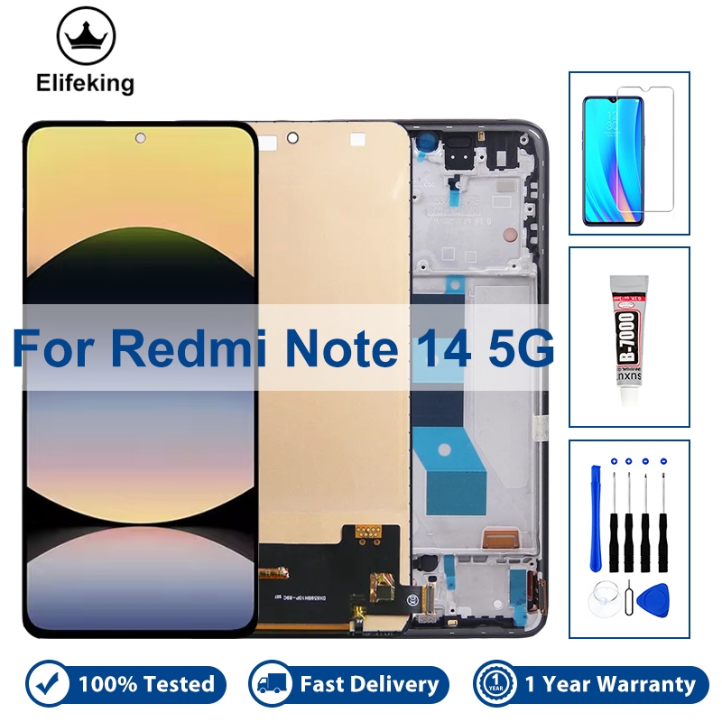 สําหรับ Xiaomi Redmi หมายเหตุ 14 5G LCD 24094RAD4G จอแสดงผล Touch Screen Digitizer Assembly Replacem