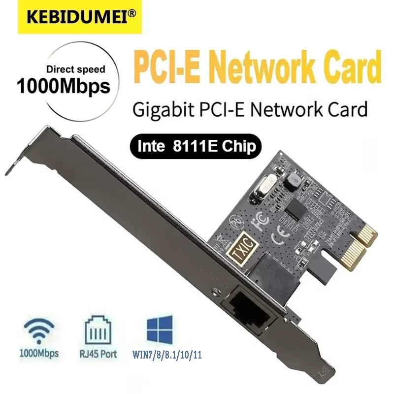 1000Mbps PCIE ถึง RJ45 ภายใน 8111E การ์ดเครือข่าย Gigabit Ethernet PCI Express 1000Mbps อะแดปเตอร์สํ