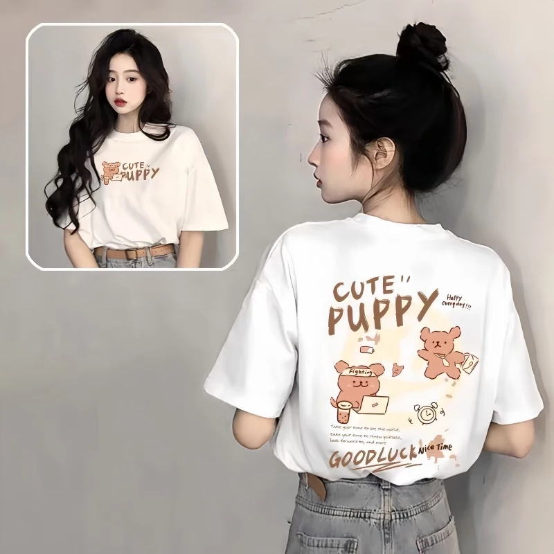 พิมพ์เวอร์ชั่นเกาหลี Oversize เสื้อผ้าแฟชั่นสาวอวบ เสื้อโอเวอร์ไซส์ผู้หญิง ไซส์ใหญ่  สินค้าใหม่  เนื้อผ้านิ่มๆใส่สบาย thumbnail 5