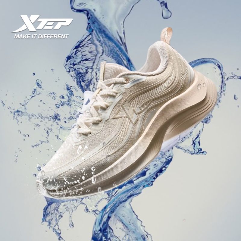 XTEP Wave รองเท้าวิ่งผู้ชายผู้หญิง หนังกันน้ำ รองเท้าผ้าใบซับแรงกระแทก